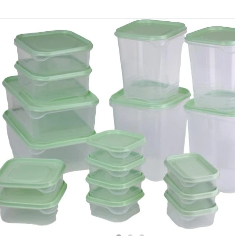 17 Set BPA Free Plastic Food Container with Lid Freezer and Microwave Safe 3