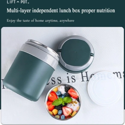 Bento Stainless Steel Lunch Box / Hotcase with Handle - 2L 2