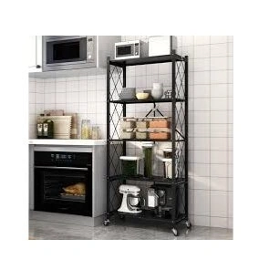 Heavy Duty Multifunctional Foldable Metal Rack with Wheel - 4 Layer 3