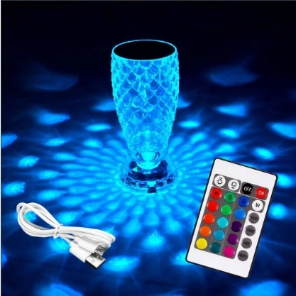 Crystal Lamp RGB 16 Color Adjustable Fish Scale Touching Control Crystal Lights for Bedroom Living Room 2