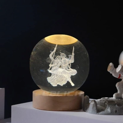 LED 3D Space Crystal Ball Table Lamp, for Home 2