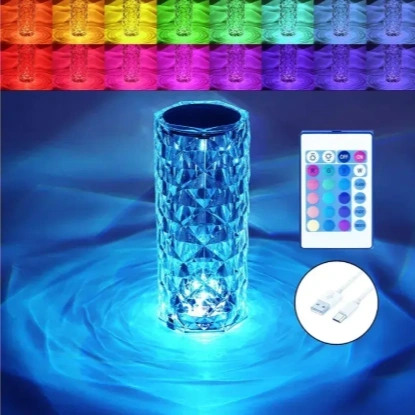 Citaaz (3 Color Crystal Diamond Table Lamp LED Atmosphere Lamp Adjustable for Bedside Bedroom Night Light) 2