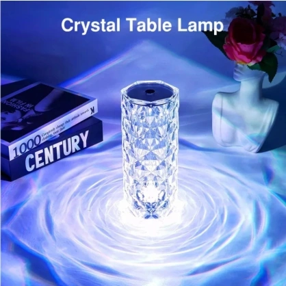 Citaaz (3 Color Crystal Diamond Table Lamp LED Atmosphere Lamp Adjustable for Bedside Bedroom Night Light) 3