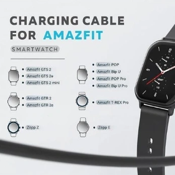 Amazfit Gtr 2/ Gts 2/ Gtr 2e/ Gts 2e/ Gts 2 Mini / T-Rex Pro / Bip U / Bip U Pro Charger Adapter USB Charging Cable Cord 3