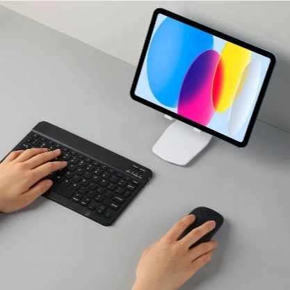 Bluetooth Mouse and Keyboard, Wireless Keyboard and Mouse Kit Compatible with iOS, Android, Windows, 10IN Ultra-Slim Keyboard and Mouse 2