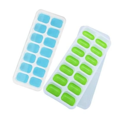 Silicone Ice Cube Tray with Lid BPA-Free Large 14 Cube 1