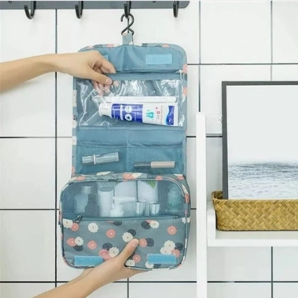 Travel toiletry pouch /Wall Hanging Foldable Multipurpose Makeup / Cosmetics / Toiletries/ Travel Pouch Bag 1
