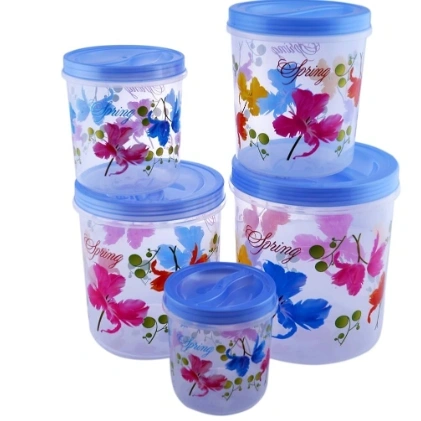 Plastic Storage Container with Lid 5pcs/ 1set 1