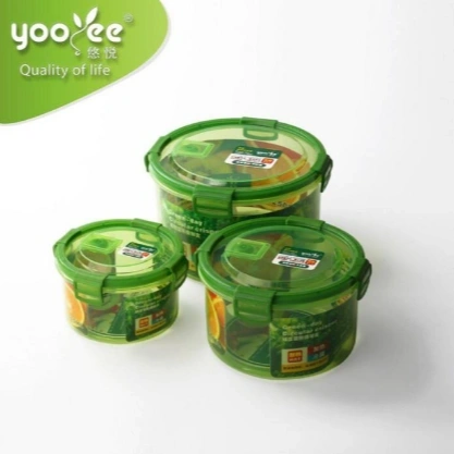 YooYee Food Container Storage Boxes Round 508 Set of 3 - 2250ml /1250ml /600ml 1