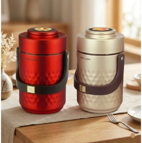 Stainless Steel Insulated Vacuum Food Flask with 2 Inner Plates-1.9Ltr 2