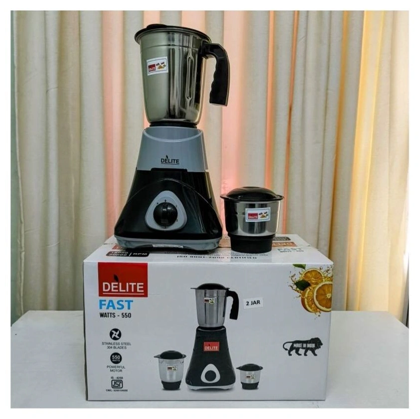 DELITE 550W Mixer Grinder – 2 Jar 1